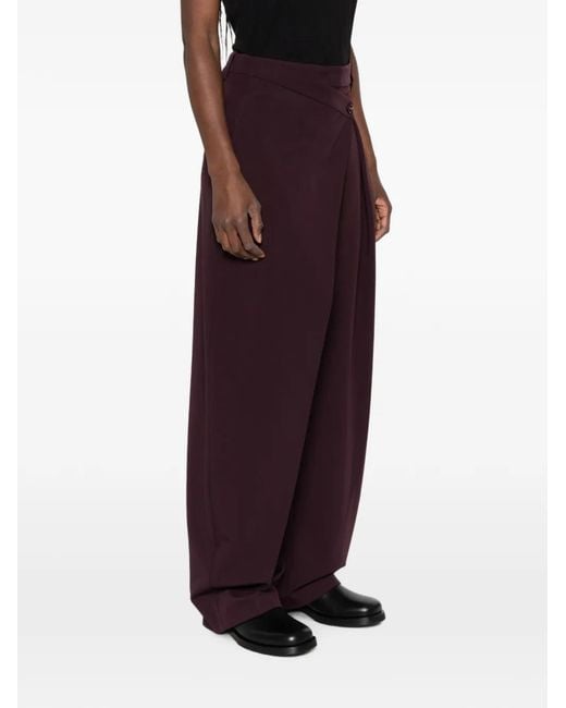 Pinko Purple Wrap-Front Trousers