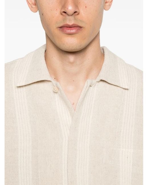 A Kind Of Guise White Rumba Striped Pocket Shirt for men