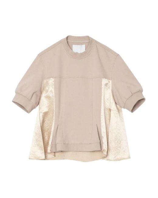 T-Shirt Con Inserti di 3.1 Phillip Lim in Natural