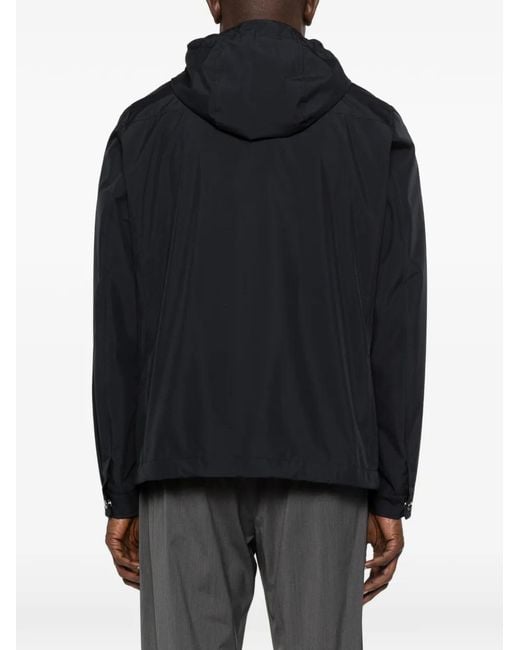 Moorer Blue Hooded Pocket Jacket for men