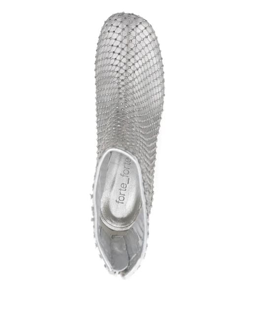Forte Forte White # Stark, stark, stark # # Strass Mesh, Chic # # mit den Knöchelstiefeln #