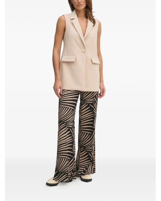 Joseph Ribkoff Black Abstract-Print Split Trousers