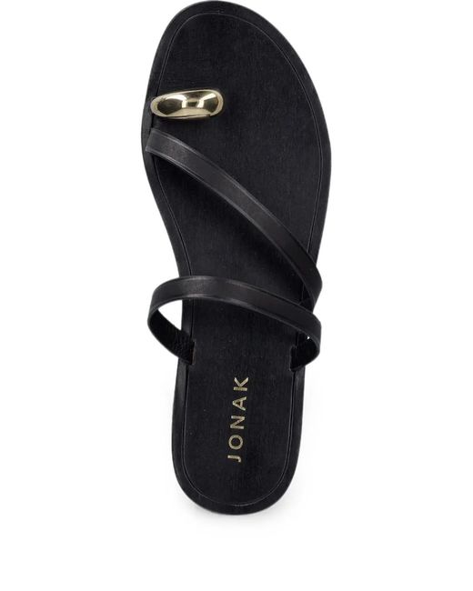 JONAK PARIS White Wife Toe-Ring Strappy Sandals