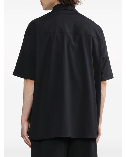 Izzue Black Patch-pocket Press-stud Shirt for men