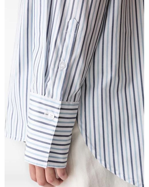 Barbour Blue Fawley Striped Relaxed Long-Sleeved Shirt