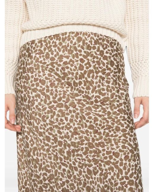 Betty Barclay Natural Satin-Finish Elasticated-Waist Midi Skirt