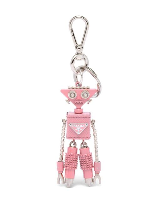 Prada Pink Robot Saffiano Leather Keychain