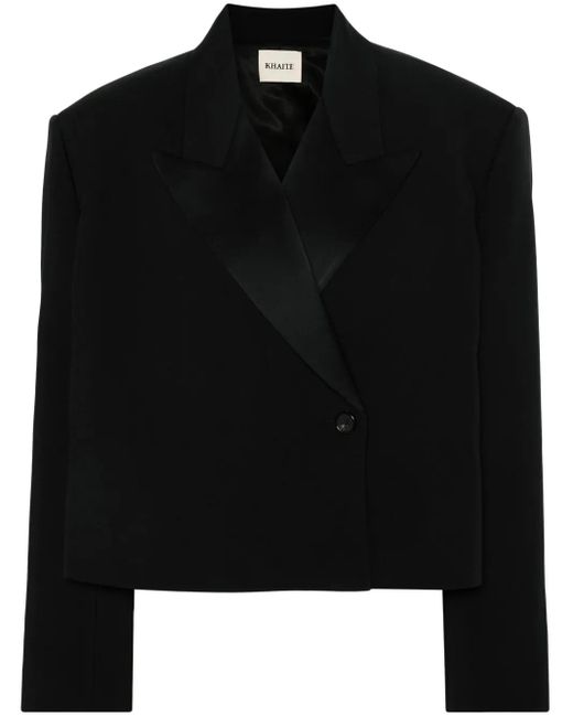 Khaite The Raymond Cropped Jack in het Black