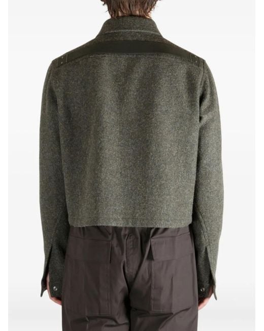 メンズ Rick Owens Alice Brad Cropped Zip-up Jacket Green