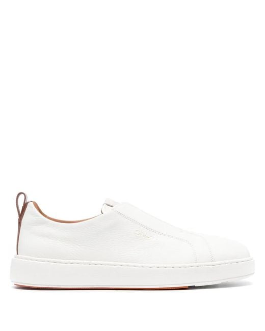 Santoni White Victor Sneakers Shoes for men