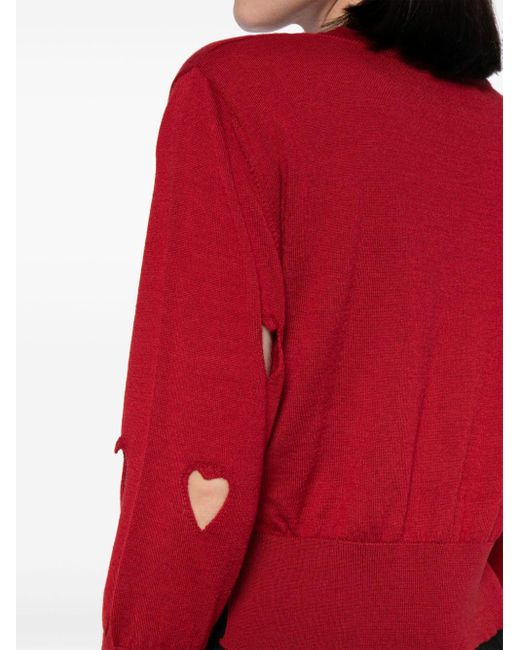 Simone Rocha Love Heart Top Met Uitgesneden Details in het Red