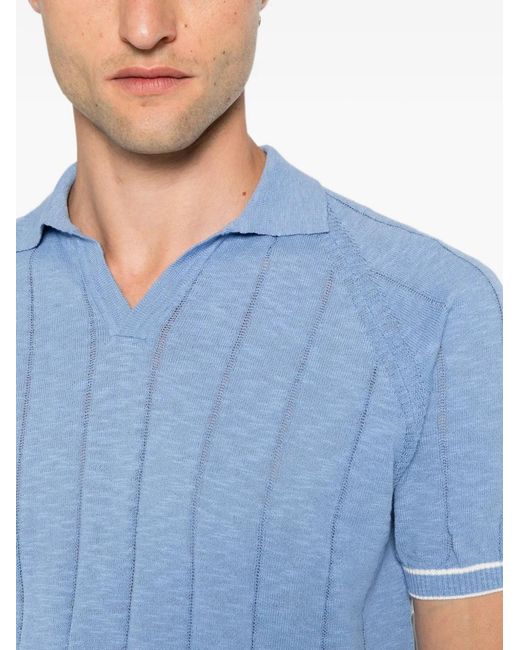 Jeordie's Blue Vertical-Stripe Short-Sleeve T-Shirt for men