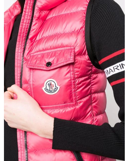 Moncler Pink Glyco Padded Sleeveless Gilet