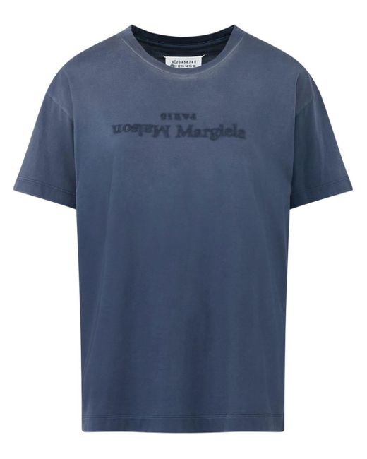 Maison Margiela Blue Reverse Logo T-Shirt