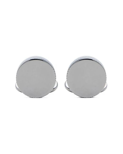 Giorgio Armani Ronde Manchetknopen Met Textuur in het Gray voor heren
