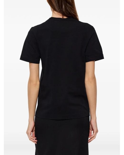 McQueen Black Lace-Appliqué T-Shirt