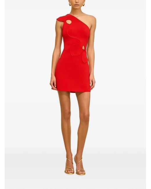 Cult Gaia Red Mini One-Shoulder Cutout Dress