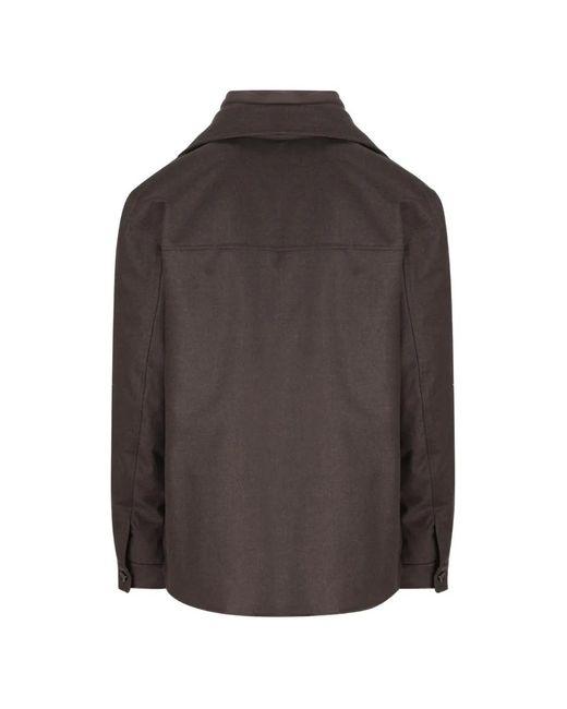 Moorer Brown Pocket Button-Up Jacket for men