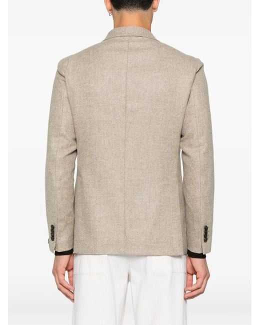 Blazer con bolsillo de parche Tagliatore de hombre de color Natural