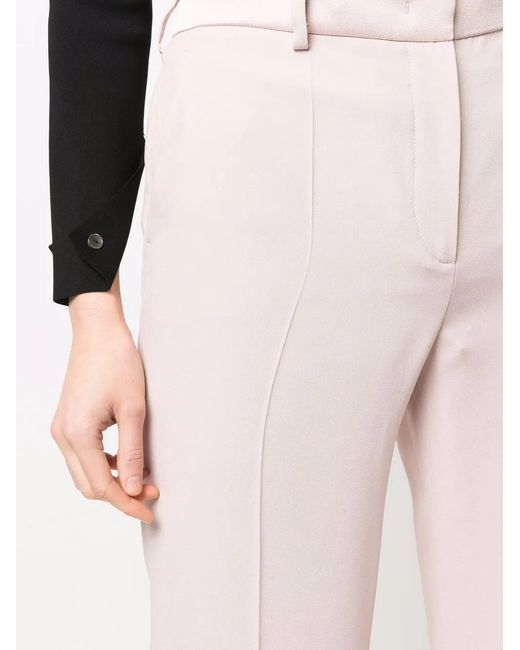 Alberta Ferretti Pink Satin-Trim Wide-Leg Trousers