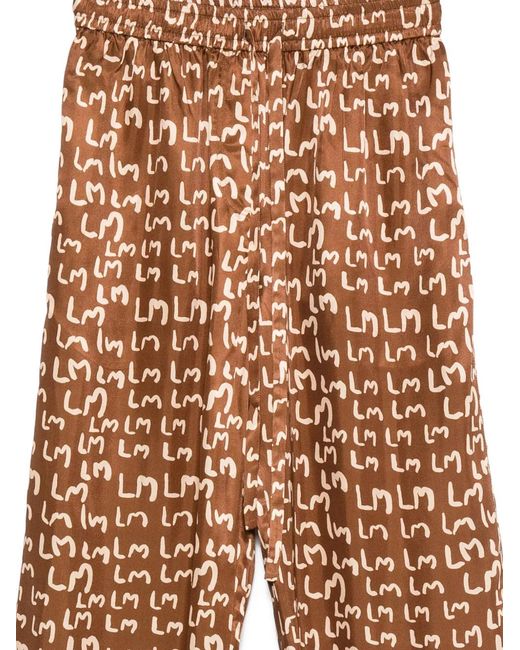 Lee Mathews White Logo-Pattern Trousers