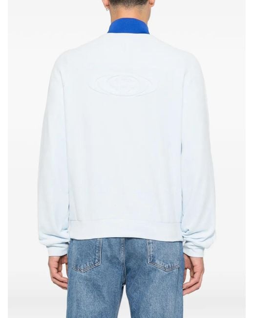 Casablanca Blue Velour Zip Track Jacket for men