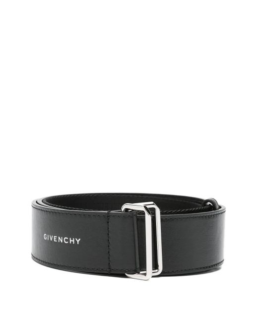 Givenchy Black Logo-Stamp Leather Belt for men