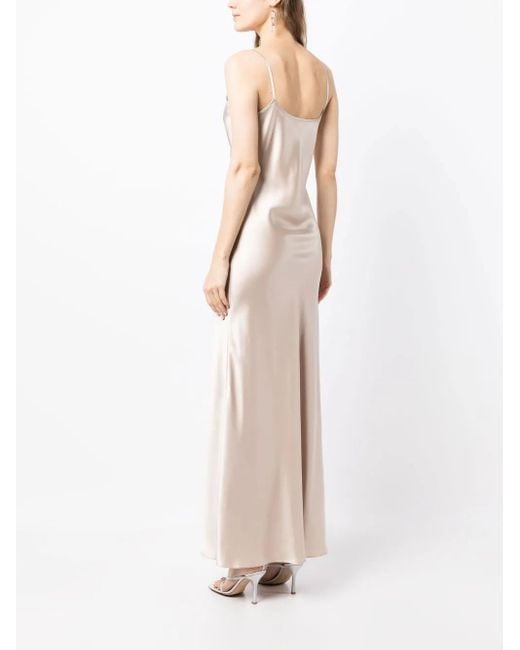 Voz White Liquid Silk Slip Dress