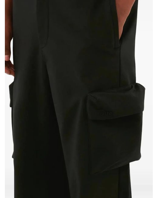 Arte' Black Patch-Pocket Cargo Trousers for men
