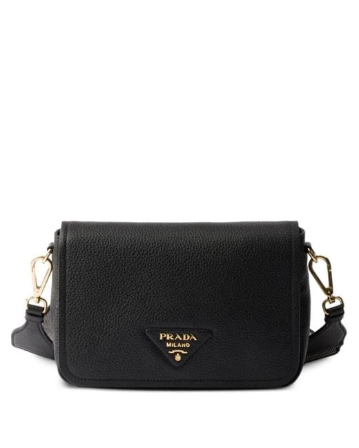 Prada レザーショルダーバッグ Black