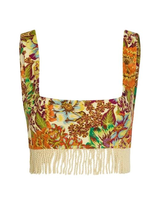ALÉMAIS Metallic Lana Floral-Print Top