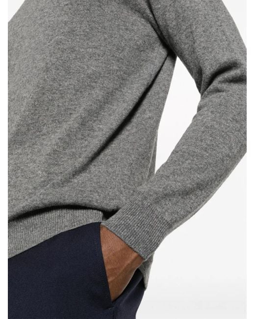 Zanone Gray Mélange-Effect Roll-Neck Jumper for men