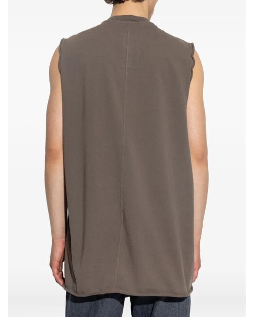 Top sin mangas con borde sin rematar Rick Owens de hombre de color Brown