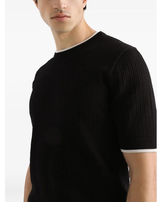 T-Shirt Côtelé À Manches Courtes Dolce & Gabbana pour homme en coloris Black