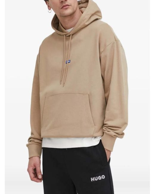 HUGO Hoodie mit Logo-Patch in Natural für Herren