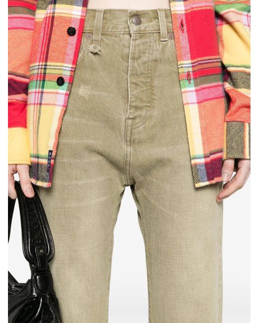 R13 Natural Low-Rise Cropped Jeans