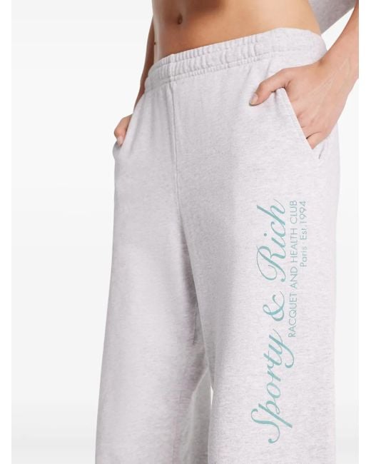 Pantaloni Sportivi Con Stampa di Sporty & Rich in White