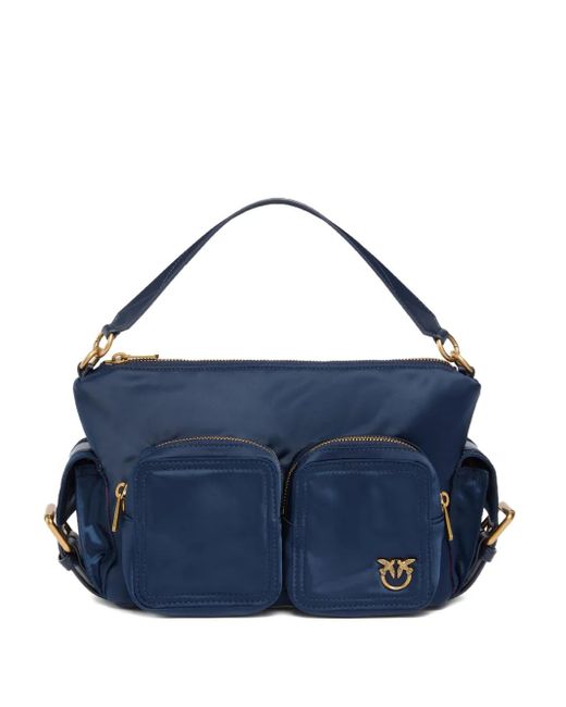 Pinko Blue Double-Pocket Top-Handle Shoulder Bag