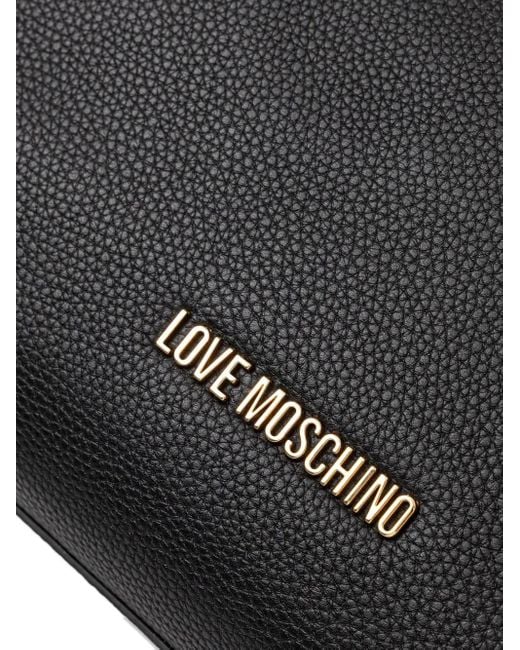 Love Moschino Grote Shopper Met Logoplakkaat En Textuur in het Black