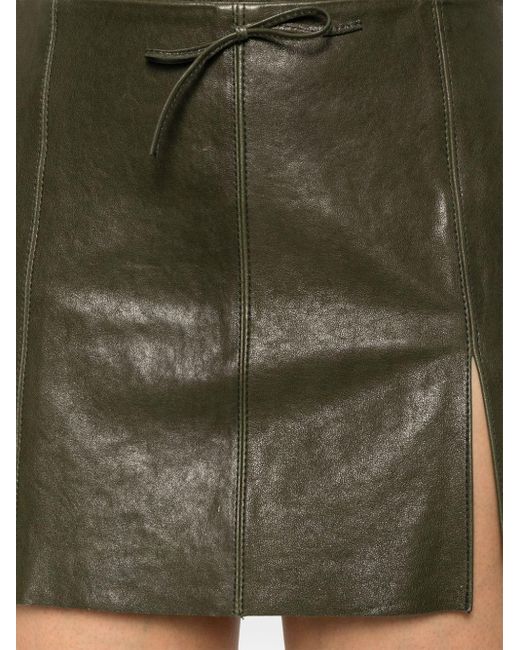 Paloma Wool Green Leather Mini Skirt