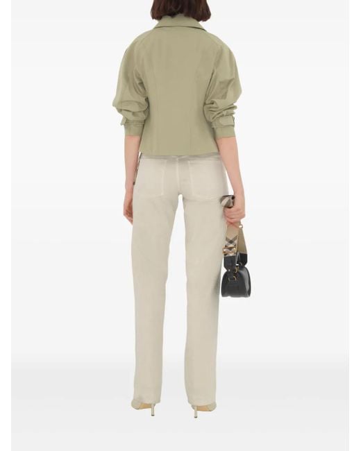 Burberry Green Cotton Blend Trench Jacket