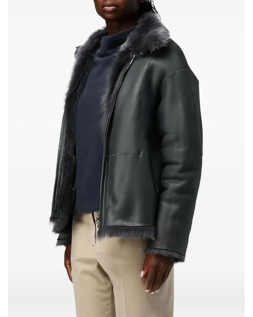 Desa Nineteenseventytwo Black Reversible Shearling Jacket