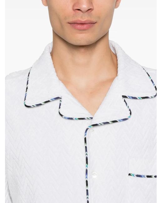 Missoni White Zigzag Terry Shirt for men