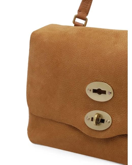 Zanellato Brown Postina Jones Stud-Embellished Tote Bag