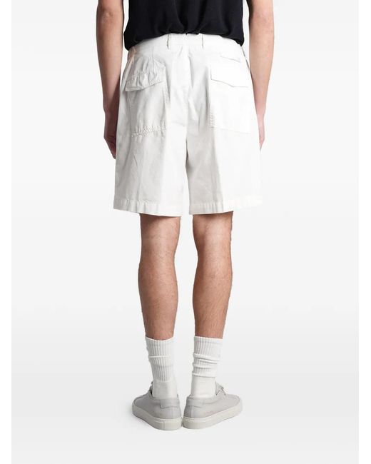 Briglia 1949 White Gurkad Pleated-Detail Tailored Shorts for men
