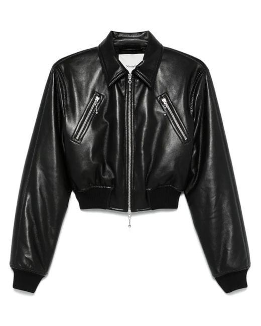 Nanushka Black Faux-Leather Jacket