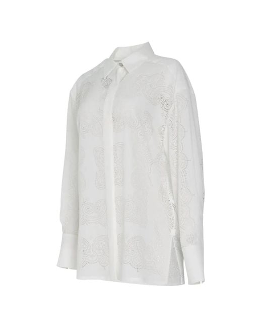 Givenchy White Perforated-Pattern Shirt