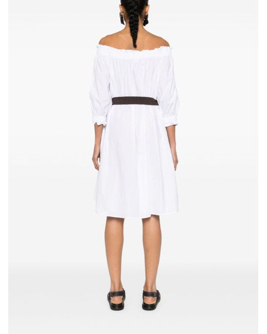 P.A.R.O.S.H. White Caniox Belted Mini Dress