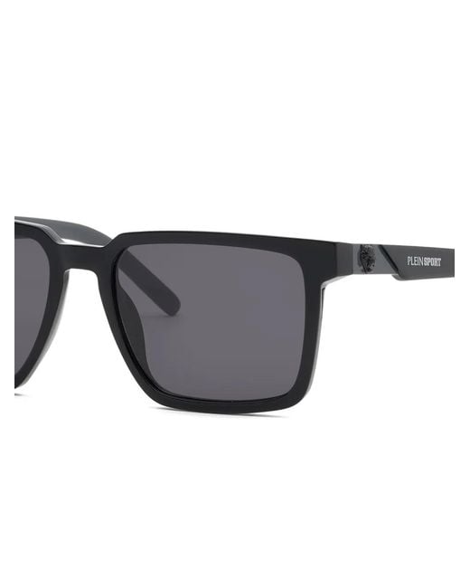 Philipp Plein Black Touchdown Rectangle-Frame Sunglasses for men