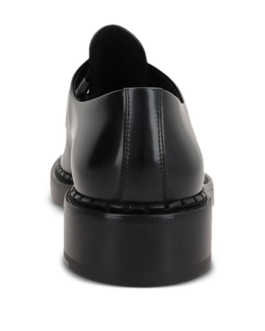 Santoni Black X 10 Corso Como Leather Lace-Up Shoes